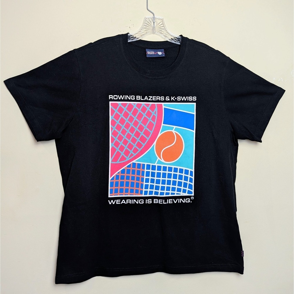 Rowing Blazers x K-Swiss Wearing Is Believing Colorful Tennis Shirt Size Large